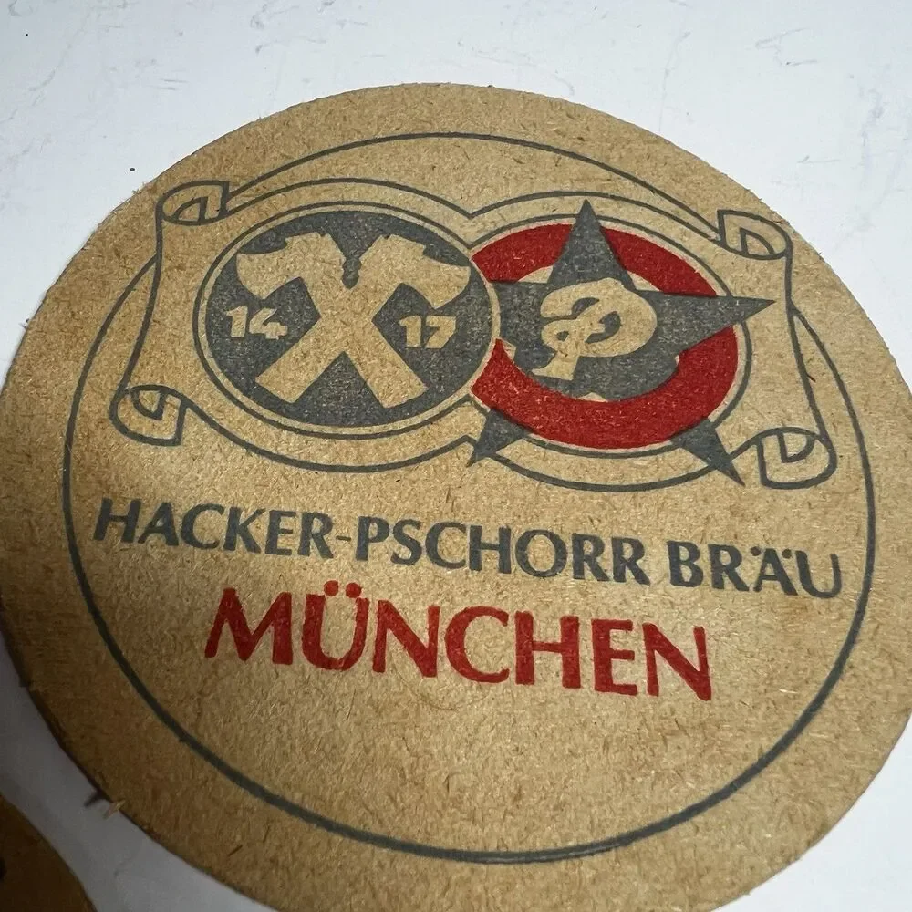 Lot of 3 Vintage Hacker-Pschorr Bräu München Beer Coasters Germany As Is